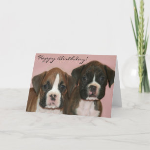 Happy Birthday Boxer Puppies wenskaart Kaart