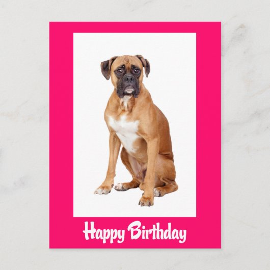 Happy Birthday Boxer Puppy Dog Briefkaart (Voorkant)