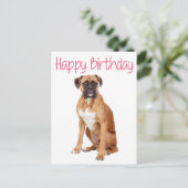 Happy Birthday Boxer Puppy Dog Briefkaart (Staand voorkant)