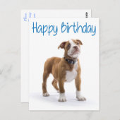 Happy Birthday Boxer Puppy Dog Postard Briefkaart (Voorkant / Achterkant)
