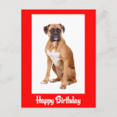 Happy Birthday Boxer Puppy Dog Rood Briefkaart (Voorkant)