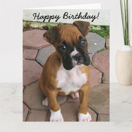Happy Birthday Boxer puppy wenskaart Kaart (Voorkant)