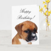 Happy Birthday Boxer puppy wenskaart Kaart (Gele Bloem)