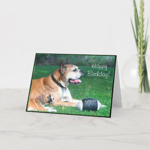 Happy Birthday Boxer vader en puppy wenskaart Kaart