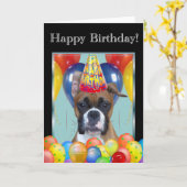 Happy Birthday Boxer Wenskaart Kaart (Gele Bloem)