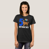 Happy Birthday Boy 5 Golden Retriever Dog T-shirt  (Voorkant volledig)