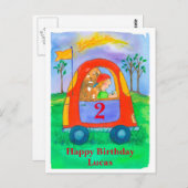 Happy Birthday Boy Aangepaste naam Briefkaart (Voorkant / Achterkant)