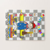 Happy Birthday Boy Cake Trains Legpuzzel (Horizontaal)