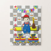 Happy Birthday Boy Cake Trains Legpuzzel (Verticaal)