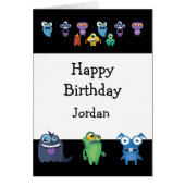Happy Birthday Boy Girl Fun Monster Cartoons (Voorkant)