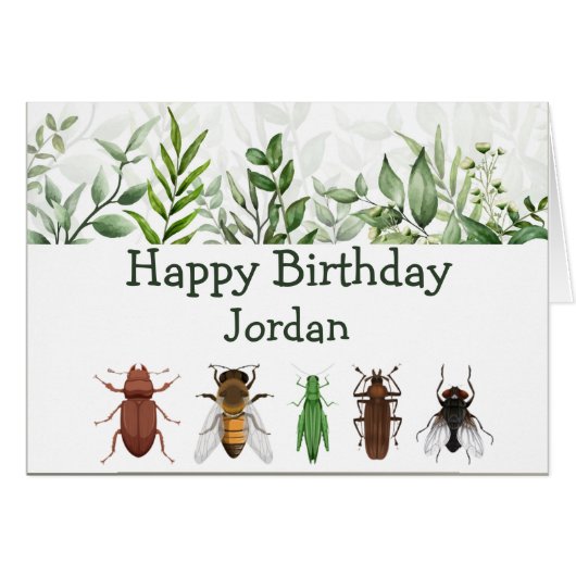 Happy Birthday Boy Girl houdt van bok die verzamel (Voorkant Horizontaal)