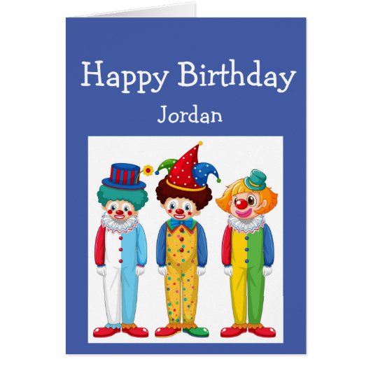 Happy Birthday Boy Girl houdt van Circus Clowns (Voorkant)