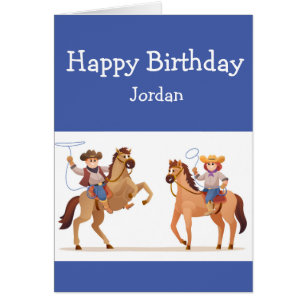 Happy Birthday Boy Girl houdt van Cowboys Cowgirl