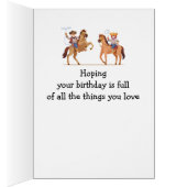 Happy Birthday Boy Girl houdt van Cowboys Cowgirl (Binnen (Rechts))