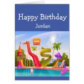 Happy Birthday Boy Girl houdt van waterpark (Voorkant)