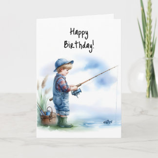 Happy Birthday Boy Gone Fishin' voor verjaardagsgl Kaart