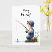 Happy Birthday Boy Gone Fishin' voor verjaardagsgl Kaart (Gele Bloem)