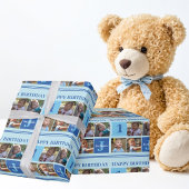 Happy Birthday Boy Photo Collage Cute Custom Cadeaupapier
