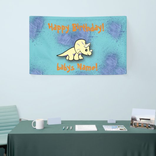 Happy Birthday Boys Dinosaur Banner (Beurs)
