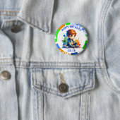 Happy Birthday Boy's Gaming gepersonaliseerde verj Ronde Button 5,7 Cm (In situ)