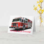 HAPPY BIRTHDAY Brandweerwagen Kaart (Gele Bloem)