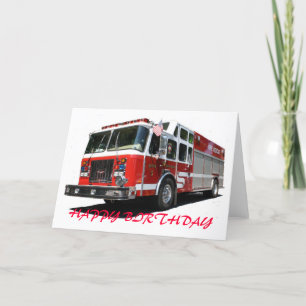 HAPPY BIRTHDAY Brandweerwagen Kaart