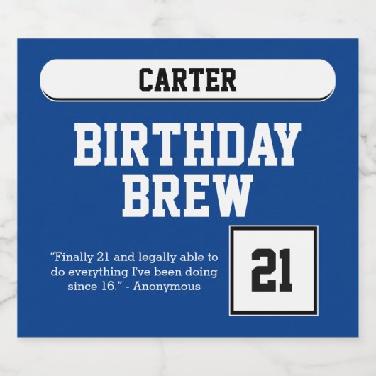 Happy Birthday Brew Bier Etiket (Enkel label)