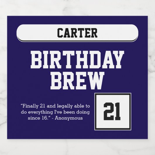 Happy Birthday Brew Bier Etiket (Enkel label)