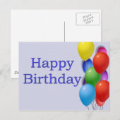 Happy Birthday Briefkaart (Voorkant / Achterkant)