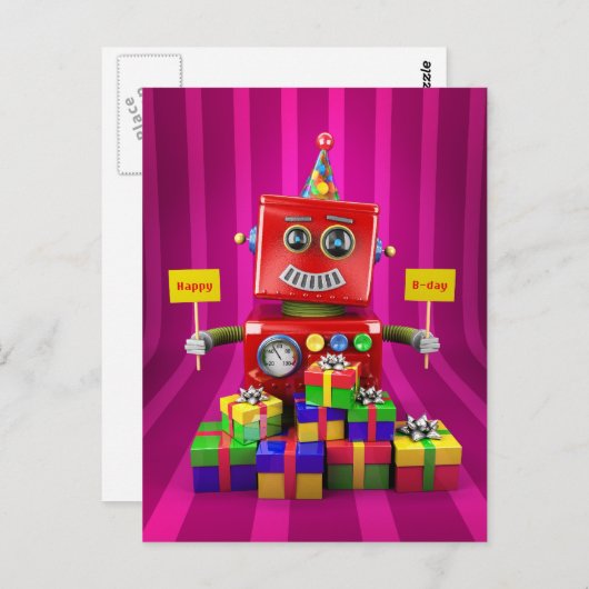 Happy Birthday Briefkaart (Voorkant / Achterkant)