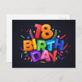 Happy Birthday Briefkaart (Voorkant / Achterkant)