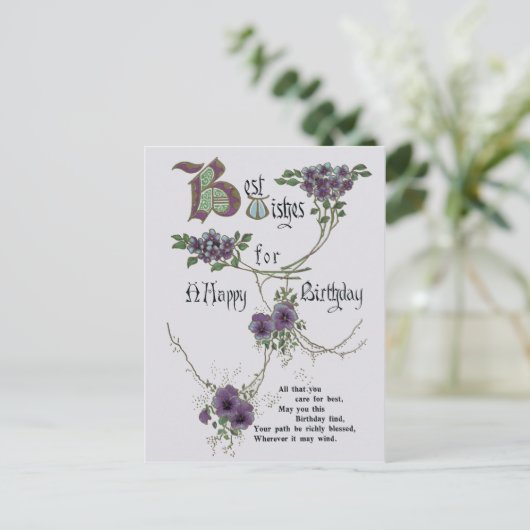  Happy Birthday briefkaart (Staand voorkant)