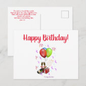 Happy Birthday Briefkaart (Voorkant / Achterkant)