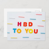 HAPPY BIRTHDAY BRIEFKAART (Voorkant / Achterkant)