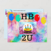 Happy Birthday Briefkaart (Voorkant / Achterkant)