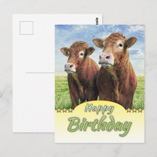 Happy Birthday Briefkaart (Voorkant / Achterkant)