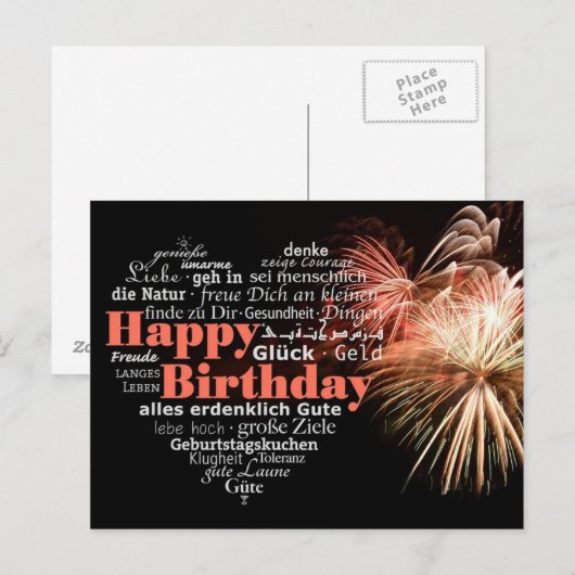 Happy birthday! briefkaart (Voorkant / Achterkant)