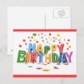 Happy Birthday Briefkaart (Voorkant / Achterkant)