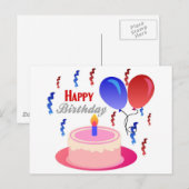 Happy Birthday Briefkaart (Voorkant / Achterkant)