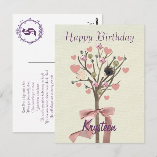 Happy Birthday Briefkaart (Voorkant / Achterkant)