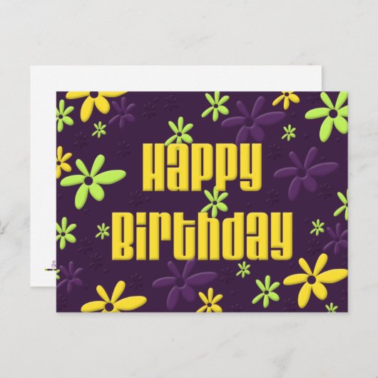 Happy Birthday Briefkaart (Voorkant / Achterkant)