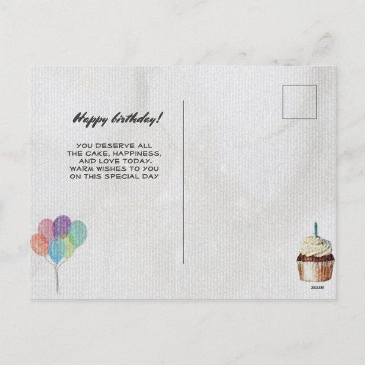 Happy Birthday Briefkaart (Achterkant)