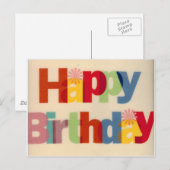 Happy Birthday Briefkaart (Voorkant / Achterkant)