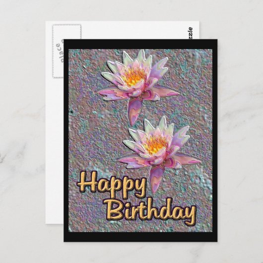 Happy Birthday Briefkaart (Voorkant / Achterkant)