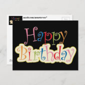 Happy Birthday Briefkaart (Voorkant / Achterkant)