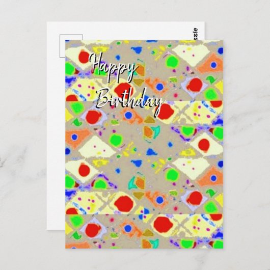 Happy Birthday Briefkaart (Voorkant / Achterkant)