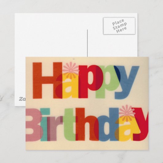 Happy Birthday Briefkaart (Voorkant / Achterkant)