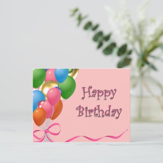 Happy Birthday Briefkaart (Staand voorkant)