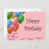 Happy Birthday Briefkaart (Voorkant / Achterkant)