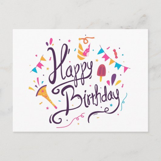 Happy Birthday Briefkaart (Voorkant)